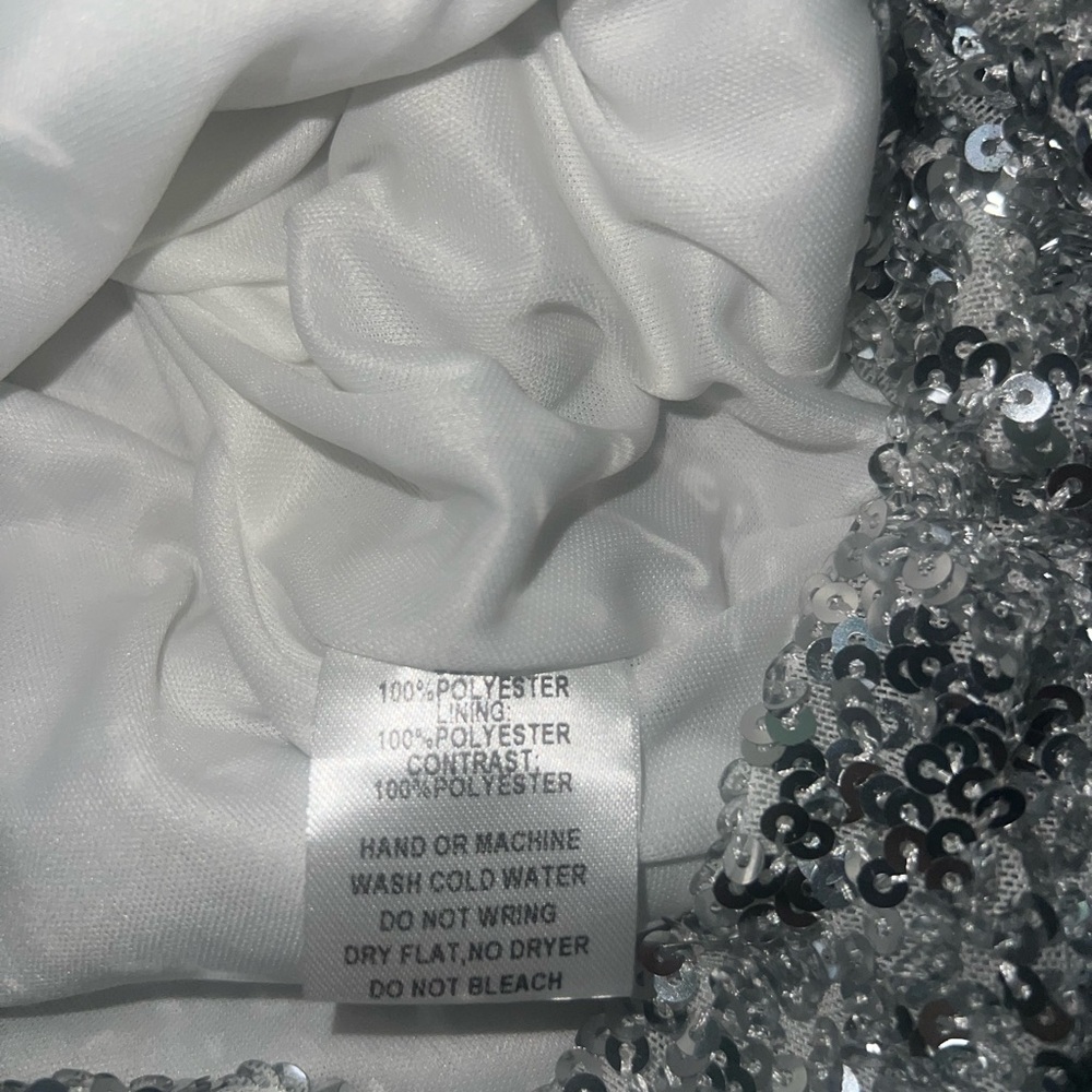 Silver Sequin Mini Dress - Picture 7 of 8